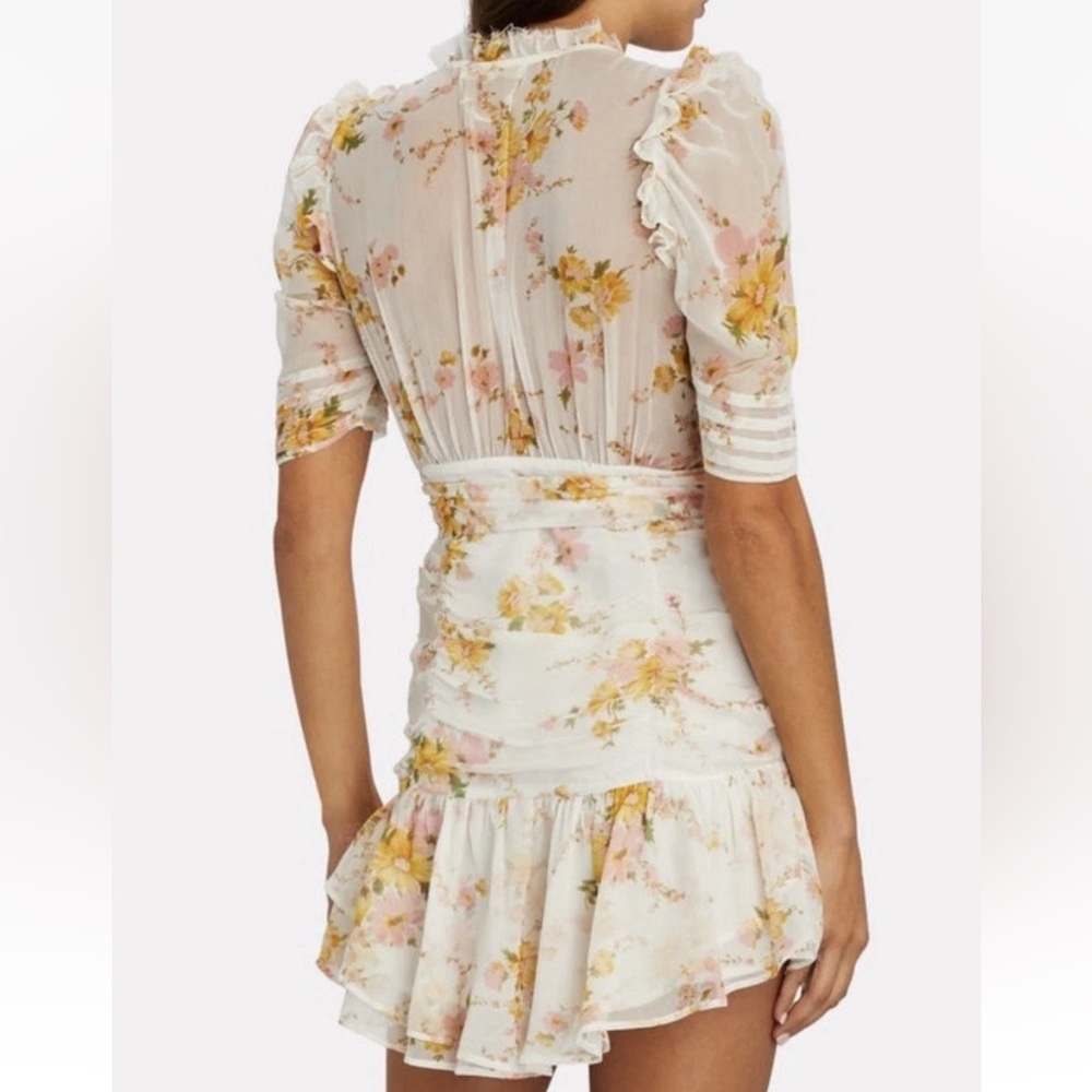 Loveshackfancy Arlo Mini Dress Sunshine Yellow Silk Size US 2 / XS - Picture 4 of 5